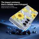 Magnetic for Galaxy Z Fold 5 Case,Clear Flowers Design Cover,Slim Anti-Yellow Hard PC Protective Soft TPU Bumper Shockproof Cute Case for Samsung Galaxy Z Fold 5,Sunflower(10-100)