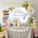 Winnie Balloon Arch Kit with Arrow Signs Banner backdrop Bee daisy Balloon for Classic Bear theme Decorations pink and Yellow Balloons for Honeycomb Bear Birthday Decorations girl Baby Shower supplies