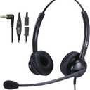 2.5mm Phone Headset for Office Landline Corded Telephone Headset with Noise Cancelling Microphone Wired Call Center Headphones for Panasonic KX-TGEA20 KX-TCA430 KX-TGE433 Cisco 303G 508G Uniden Vtech