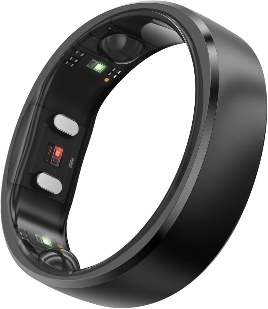 RingConn Gen 2, Worlds First Smart Ring with Sleep Apnea Monitoring, No APP Subscription, 12-Day Battery Life, Stress/Heart Rate/Women's Health Tracker, Android & iOS Compatible (Black, Size 13)