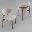 Modern Solid Wood Dining Chairs Set of 2 with Curved Back, Ergonomic Upholstered Seat, Natural Wood Legs with Adjustable Anti-Slip Foot Pad (A-Walnut, Set of 2)