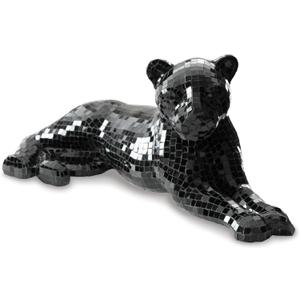 Signature Design by Ashley Drice Contemporary Panther Mosaic Glass & Paper Composite Sculpture, Black