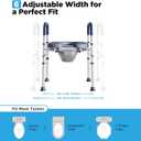 Bedside Commode for Seniors, FSA/HSA Eligible Bedside Toilet with Adjustable Width and Height, 400 LBS Weight Capacity, 16.5 Inch Extra Large Soft Seat Plate