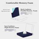 Cozyide 24x24 Outdoor Cushions for Patio Furniture, Waterproof Outdoor Chair Cushions with Non-Slip Ties and Handle, Washable Deep Seat Cushions for Outdoor Furniture with Removable Cover, Navy