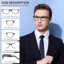 Reading Glasses Blue Light Blocking, Computer Glasses for Women Men, Fashion Square Eyeglasses 5 Pairs +1.0