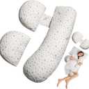 Pregnancy Pillow for Sleeping, Maternity Pillow Support for HIPS, Backs, Legs, Maternity Pillow with Detachable and Adjustable Pillow Cover (White)