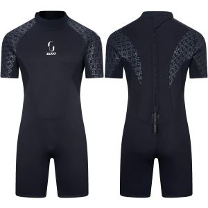 Mens 3mm Shorty Wetsuit Womens Full Body Diving Suit Back Zip Dive Skin for Diving Canoe Spearfishing Surfing Snorkeling Swimming Suits (Medium)