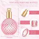 4 Pack 3.4oz 100ml Pink Glass Perfume Atomizers Bulk, Refillable Vintage Travel Cologne Spray Bottles Empty for Women with Leak-proof & 3 Kinds of Dispenser for Cosmetic Liquids, Elegant Home Decor