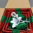 MorTime Set of 3 LED Boxes with Green Bows, Lighted Red Boxes with 60 LED Light String for Christmas Indoor Outdoor Home Yard Party Decoration