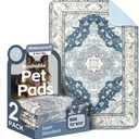 Washable Pee Pads for Dogs 2 Pack Reusable Puppy Training Pads 72"x72" Super Absorbent Waterproof Dog Training Pads, Non-Slip Potty Pads Whelping Pads Litter Mat Pet Supplies - Navy/Mix