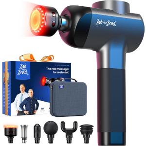 BOB AND BRAD X6 Ultra Massage Gun with Heat and Infrared Light, Metal Head, Professional Percussion Deep Tissue Muscle Massager Gun for Athletes with 6 Replacements (Black)