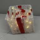 SANHSEHOME Set of 4 Lighted Gift Boxes, 3.3FT 70 LED Stackable Light Up Present Boxes for Christmas Decorations Indoor Porch Home Decor(4 Pack)