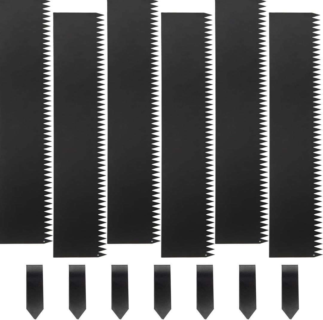 NexiPro Steel Landscape Edging 40" Lx8 H,6pcs Metal Landscape Edging with 7 Stakes,20Ft Easy-to-Install Garden Edging for Flexible Bend,No-Dig Lawn Edging Border for Yard Pathway Forestry,Black