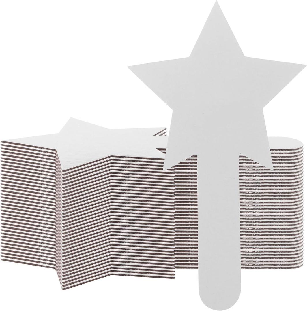 25 Pieces Star Shape Dry Erase Answer Paddles Handheld Double Sided Paddles Mini White Boards Small Dry Erase Board Auction Paddles for Students Teacher Classroom Bidding Voting Score Boards