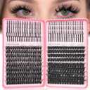 Lash Clusters with Spikes, 100D+120D Eyelash Clusters Extensions Individual D Curl Fluffy Wispy False Eyelashes DlY Manga Lashes Extension (12-22mm, Lash Clusters)