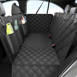 Dog Car Seat Cover for Back Seat,100% Waterproof Scratch Proof Nonslip Seat Cover,600D Heavy Duty Scratch Soft Dog Hammock(All Black)