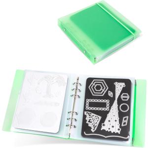 UNIMEIX 12 Pcs Magnetic Sheets for Die Storage with 1 Binder Cover, Stamp and Die Storage Pockets Die Cut Storage for Card Making Supplies(0.8 mm Thickness, Green)