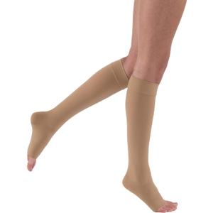 JOBST Relief Knee High Graduated Compression Socks 20-30mmHg - Comfortable Unisex Design - Open Toe, Beige, Medium