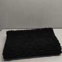 Smiry Luxury Chenille Bathroom Rugs 47x17, Extra Soft and Absorbent Shaggy Bath Mat, Machine Washable, Non-Slip Plush Carpet Runner for Tub, Shower, and Floor, Home Decor Accessories, Black