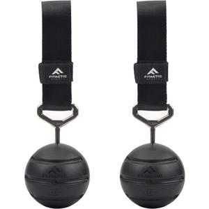 Rock Climbing Solid Training Cannonball Bomb Power Pull Up Ball Hold Grips for Straps for Finger, Forearm, Biceps, Back Muscles (Black (Groove 3.5"))