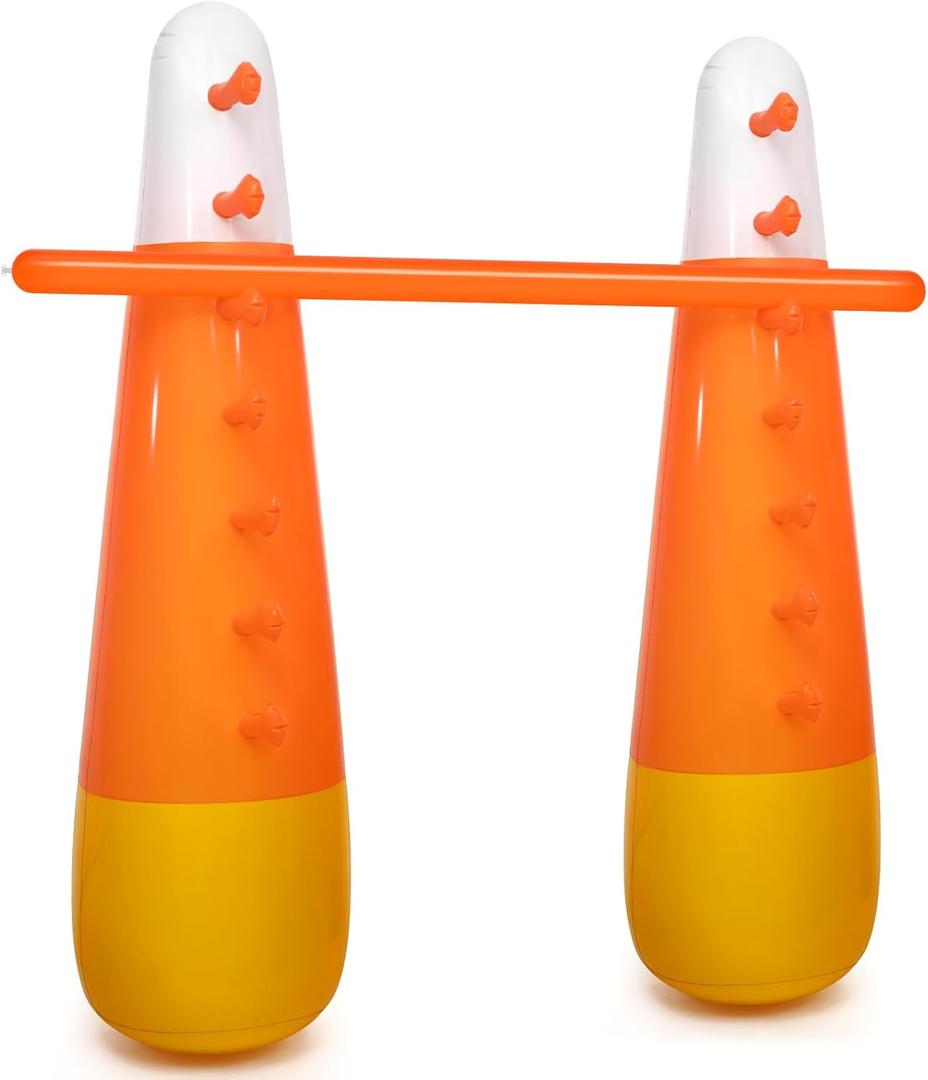 Inflatable Limbo Candy Corn Game Halloween Party Carnival Game Trick or Treat Party Decor Vacations Indoor Outdoor Fun Inflatable Halloween Backyard Games for Teens Adult