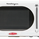 Nostalgia Retro Compact Countertop Microwave Oven - 0.7 Cu. Ft. - 700-Watts with LED Digital Display - Child Lock - Easy Clean Interior - White