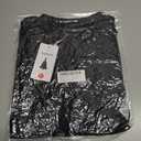 ZESICA Women's Summer Short Puff Sleeve Shirts 2025 V Neck Casual Hollow Out Lace Embroidered Blouse Tops (Black, S)