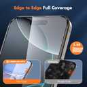 UNBREAKcable 2PCS Screen Protector for iPhone 16-1 Privacy Tempered Glass+1 Clear Glass Double Shatterproof [Easy Installation Frame] [9H Hardness] [Case Friendly] Anti-Scratch for iPhone 6.1 inch