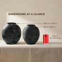 Large Black Ceramic Vase Home Decor, Round Farmhouse Table & Floor Vases Rustic Vintage Living Room Entrway Kitchen Bedroom DecorationsMinimalist Hand-Made Textured Vase (10.8 H Black Bronze)
