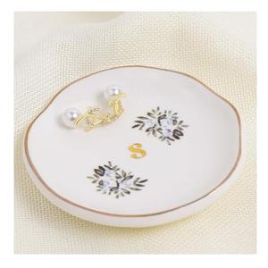 3 x Floral Ceramic Ring Dish, Decorative Jewelry Tray for Rings, Earrings, Necklaces, Trinket Dish for Home Organization, Engagement Ring Dish Holder, Personalized Gift for Mom, Best Friend, Sister