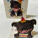 3 x Staffordshire Bull Terrier Birthday Card 3D Pop Up  Staffy with Party Hat & Birthday Cake, Funny Birthday Card for Staffy Lovers, Staffordshire Bull Terrier Mom Dad Gift, 6x6 Inch, Includes Envelope