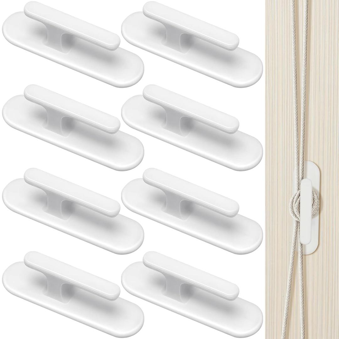 8 Pieces Blind Cord Twister Safety Hooks Adhesive Blind Cord Holder Window String Holder Child Proofing Wind Up for Home Office Kindergarten Use