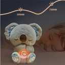 QFCST Relief Koala Breathing Stuffed Toy, Anxiety Relief Plush Breathing Animal, Sleeping Koala Plush Breathing with Musical Lights & Rhythmic Breathing Motion