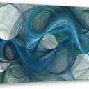 Large Framed Abstract Blue Green Line Wall Art Modern Large Canvas Painting Contemporary Abstract Lines Poster Prints Picture for Living Room Bedroom Office Ready to Hang 24x48 Inch (A2)