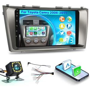 [2+32G] Android 13 Car Radio for Toyota Camry 2007 2008 2009 2010 2011 with Carplay and Android Auto, 9 inch Touchscreen Stereo with Backup Camera and Microphone