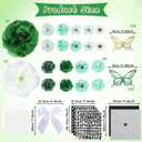 Naozinebi 55 Pcs Green DIY Graduation Cap Decorations Faux Assorted Flowers Green Bows 3D Butterfly Stickers Glitter Alphabet Letter Number Decals for DIY Hat Grad Cap Topper Graduation Party Supplies