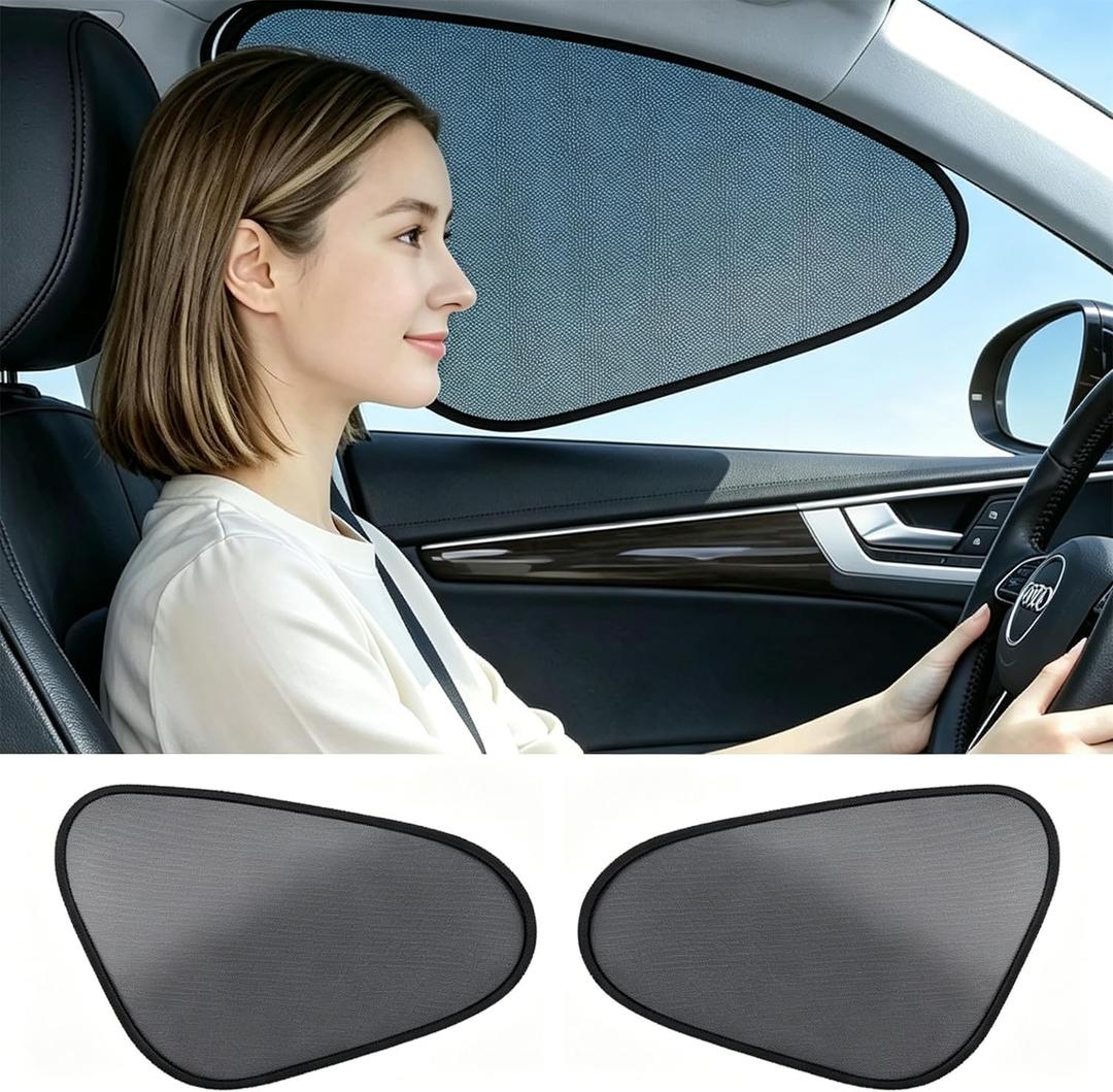 2-Pack Car Window Shades, Foldable Static Cling Car Shades for Side Windows