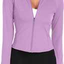 CADMUS Butterluxe Women's Workout Jackets Long Sleeve Full Zip Slim Fit Sportswear Crop Tops Thumb Holes for Running Small