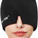 EXQUISLIFE Migraine Headache Relief Cap, Gel Ice Head Wrap, Hot and Cold Therapy, Headache Eyes Mask for Sinus, Puffy Eyes, Tension and Stress Relief (Black)