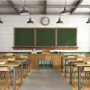 Baocicco 7x5ft Back to School Theme Backdrop Classroom Interior Decorations Backdrop Blackboard Clock Photography Background Wallpaper New Term School Season Children Students Portrait Prop