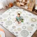 79x71 Baby Play Mat, Extra Large Baby Play Mat for Floor, Foldable Play Mats, Waterproof, Thick, Non-Toxic, Reversible Baby Floor Mat, Safe for for Babies, Infants and Toddlers, Indoor/Outdoor Use  line, 79 X 71 X 0.4