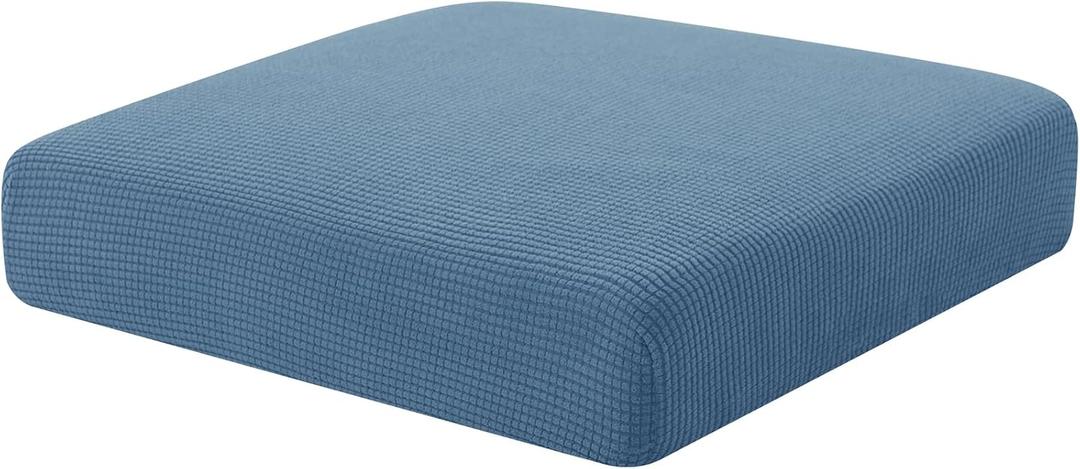 Hokway Stretch Couch Cushion Slipcovers Reversible Cushion Protector Slipcovers Sofa Cushion Protector Covers(Denim Blue, Small)