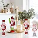 5PCS Christmas Decorations Nutcracker Ornament,5 inch Wooden Soldier Decor Xmas Tree Hanging Nutcracker Soldier Set for Tree Table Decor Gifts.
