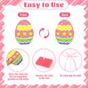 2 x 3 Pcs Easter Table Decorations, Easter Tiered Tray Decor, Colorful Wooden Easter Eggs Signs, Glitter Easter Decoration Farmhouse Tabletop Centerpiece for Home Kitchen Office Spring Party