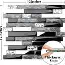 Blujellyfish Glass Metal Tiles Art Mosaic Silk Black Crystal Glass Chrome Silver Steel Accent Wall Border Kitchen Bath Backsplash Tile TSTNB12 (5 Square Feet)