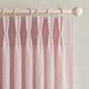 Pretty Light Pink Semi Sheer Curtains 96 Inches Long for Living Room 2 Panels Set, Memory Shaped Pinch Pleated 8 FT Faux Linen Light-Filtering Nursery Curtain Back Tab Elegant Window Drapes W40 x L96