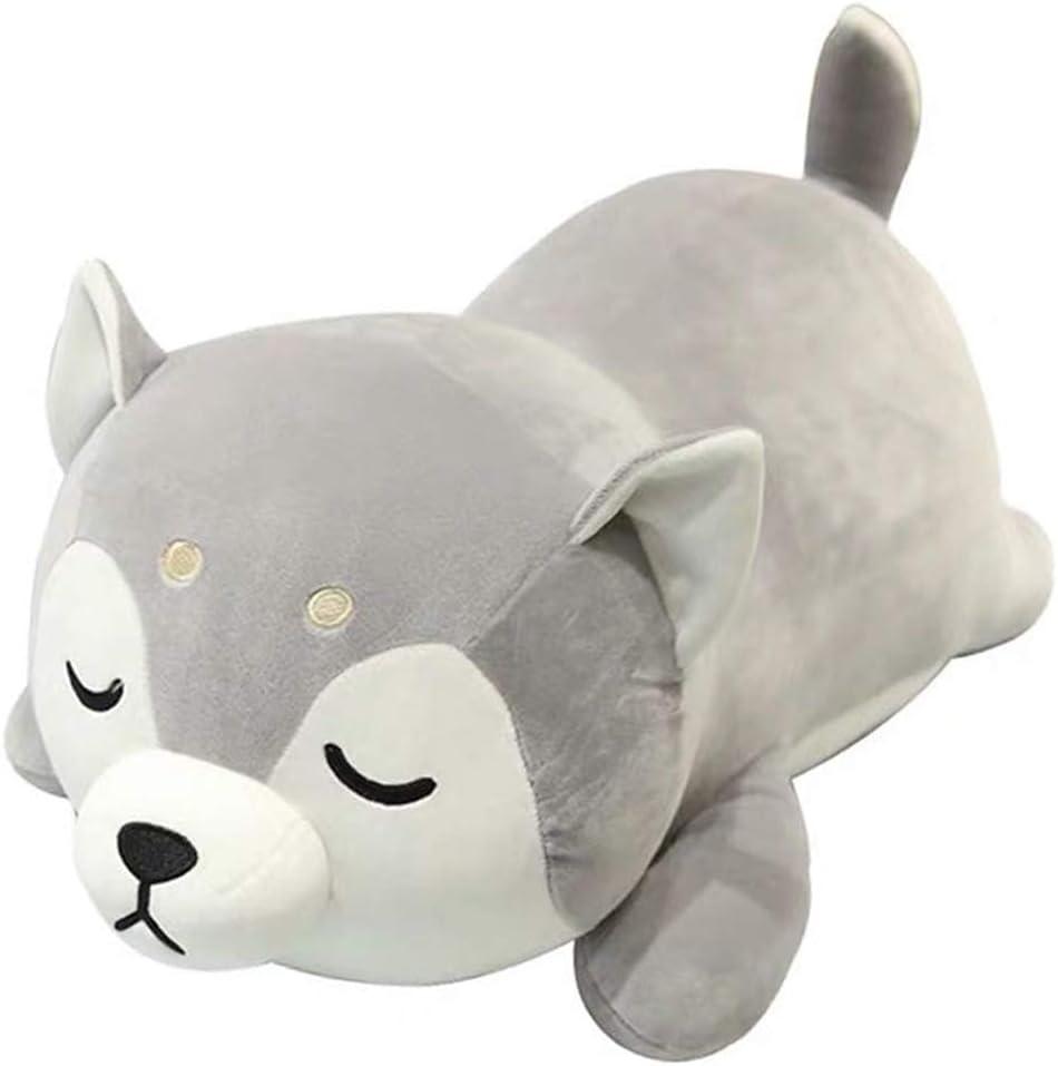 Husky Plush Pillow,Huskie Stuffed Animal Toy Puppy Throw Pillow for Kids and Adults (13.7 inch)
