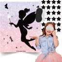 TYHJOY Fairy Birthday Party Games, Pin The Star on The Fairy Game, Fairy Party Decorations Party Favors Supplies Birthday Party Funny Games
