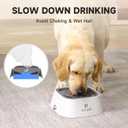 ELS PET Travel Bowl, No Spill, No Drip Slow Water Feeder/Dispenser for Dogs, Cats, 35oz/1L, Splash Proof Travel Bowl for Crate and Car, Keeps Floor & Beard Dry, Dishwasher Safe (Grey)