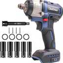 1/2" Cordless Impact Wrench, 369Ft-lbs (500N.m) Impact Gun Compatible with DeWalt 20V Max Battery, 2-Speed Brushless Impact Driver for Car Wheels, Trucks, and Rusted Bolts (No Battery Included)